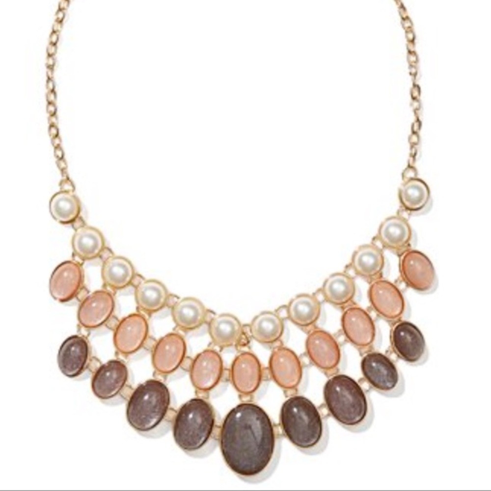 ❗️NEW❗️ Faux-Pearl Beads Bib Necklace - Picture 2 of 3